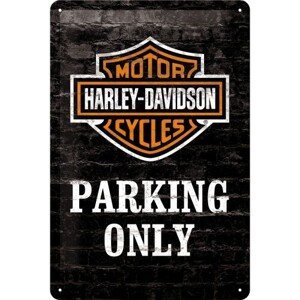 Plechová cedule Harley-Davidson - Parking Only, (20 x 30 cm)
