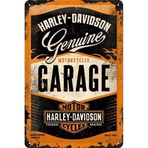 Plechová cedule Harley-Davidson - Garage, (20 x 30 cm)