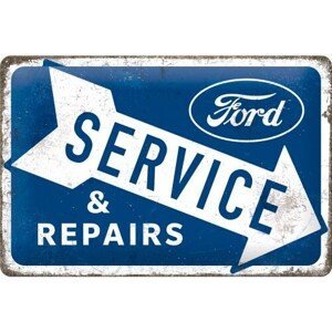 Plechová cedule Ford - Service & Repairs, (30 x 20 cm)