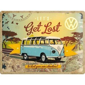 Plechová cedule Volkswagen VW - T1 - Let's Get Lost, (40 x 30 cm)