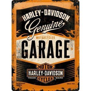 Plechová cedule Harley-Davidson - Garage, (30 x 40 cm)