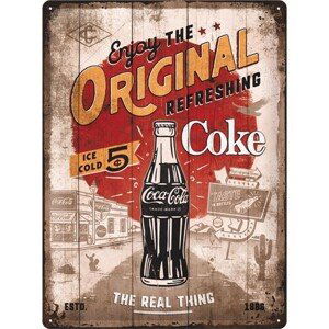 Plechová cedule Coca-Cola - Original Coke - Route 66, 30x40 cm