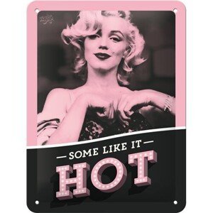 Plechová cedule Marilyn Monroe - Some Like It Hot, (15 x 20 cm)