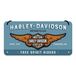 Plechová cedule Harley-Davidson - Free Spirit Riders, (20 x 10 cm)