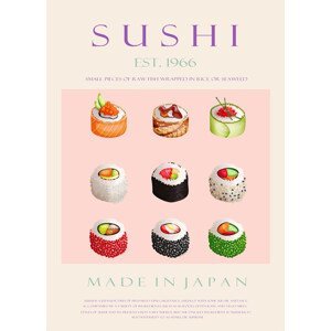 Ilustrace Sushi Est. 1966, Rikke Londager Boisen, (30 x 40 cm)