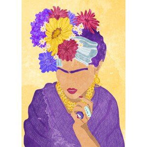 Ilustrace Frida and flowers, Raissa Oltmanns, (30 x 40 cm)