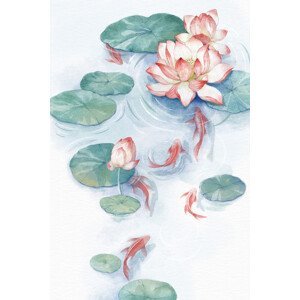 Ilustrace Lotus Pond Water Color home, Xuan Thai, (26.7 x 40 cm)