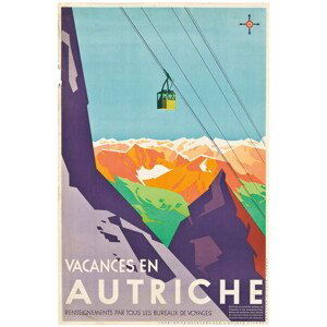 Austrian School, - Obrazová reprodukce Vacations in Austria, (26.7 x 40 cm)