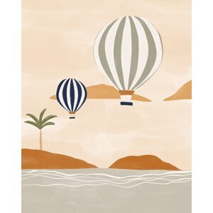 Ilustrace Airballoons In Dessert, Ivy Green Illustrations, (30 x 40 cm)