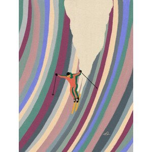 Ilustrace Down the Slope, Fabian Lavater, (30 x 40 cm)