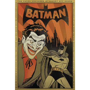 Umělecký tisk Batman and Joker - Retro Sketch, (26.7 x 40 cm)