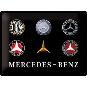 Plechová cedule Mercedes-Benz - Logo Evolution, (40 x 30 cm)