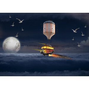 Umělecká fotografie Flying Bus, Salome Zhividze, (40 x 30 cm)