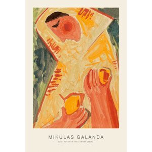 Ilustrace The Lady with the Lemons (Female Portrait) - Mikulas Galanda, (26.7 x 40 cm)