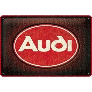 Plechová cedule Audi - Red Logo, (30 x 20 cm)