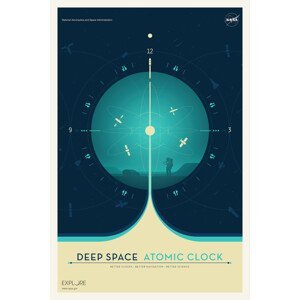 Ilustrace Deep Space Atomic Clock (Blue) - Space Series (NASA), (26.7 x 40 cm)