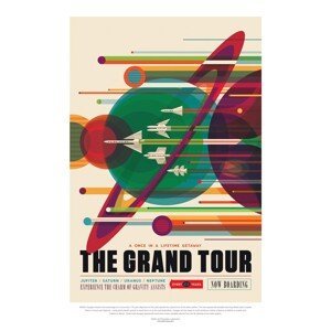 Ilustrace The Grand Tour (Retro Planet Poster) - Space Series (NASA), (26.7 x 40 cm)