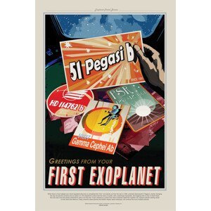 Ilustrace Peg51 (Planet & Moon Poster) - Space Series (NASA), (26.7 x 40 cm)