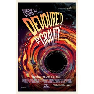 Umělecký tisk Devoured by Gravity (Retro Movie) - Space Series (NASA), (26.7 x 40 cm)