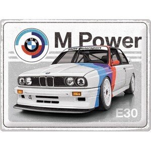 Plechová cedule BMW - E30 M Power, (40 x 30 cm)