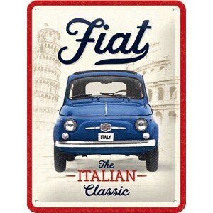 Plechová cedule Fiat - Italian Classic, (15 x 20 cm)