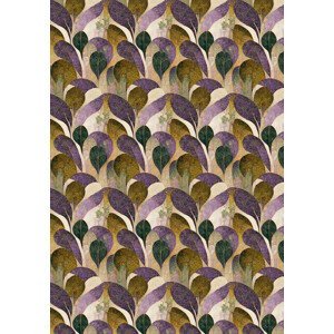 Ilustrace Purple Leafs Pattern, Treechild, (26.7 x 40 cm)