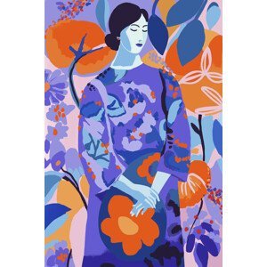 Ilustrace Woman In Flower Garden, Treechild, (26.7 x 40 cm)