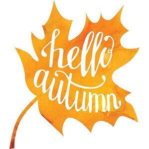 Ilustrace Vector illustration with lettering Hello autumn, aninata, (35 x 40 cm)