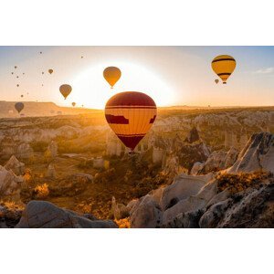 Umělecká fotografie Hot Air Balloons at Love Valley in Cappadocia, 1001slide, (40 x 26.7 cm)