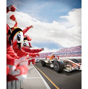 Umělecká fotografie Pit crew cheers for winning driver, Jon Feingersh, (35 x 40 cm)