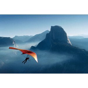 Umělecká fotografie Hang Gliding Over Yosemite Valley, Bill Ross, (40 x 26.7 cm)