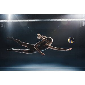 Umělecká fotografie Volleyball player jumping to the ball, Stanislaw Pytel, (40 x 26.7 cm)