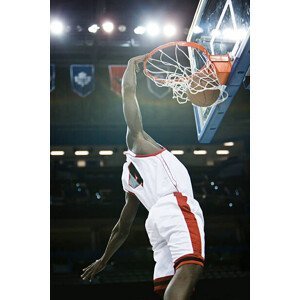 Umělecká fotografie Basketball player slam dunking basketball, PhotoAlto/Sandro Di Carlo Darsa, (26.7 x 40 cm)