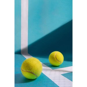 Umělecká fotografie Close-up of tennis balls on court,Santa, Thaina da Cruz / 500px, (26.7 x 40 cm)
