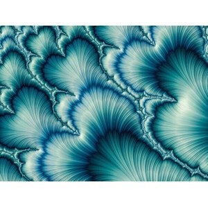 Umělecká fotografie Aqua and Green psychedelic fractal background, oxygen, (40 x 30 cm)