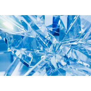 Umělecká fotografie abstract blue crystal refractions, nikkytok, (40 x 26.7 cm)