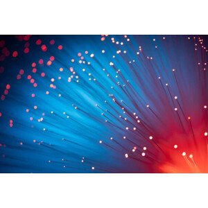 Umělecká fotografie Illuminated Fiber Optics Abstract Background, MirageC, (40 x 26.7 cm)