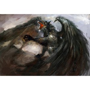 Umělecký tisk dragon attack, fotokostic, (40 x 26.7 cm)