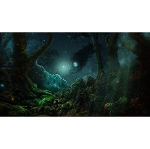 Umělecký tisk Fantasy landscape of a jungle monster, Esther Derksen, (40 x 22.5 cm)