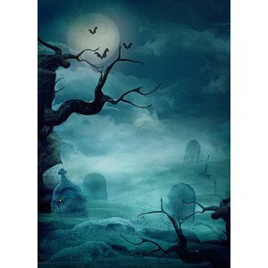 Umělecký tisk Halloween Design - Spooky Graveyard, mythja, (30 x 40 cm)