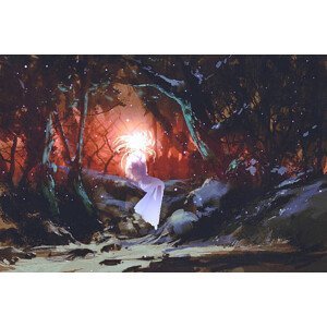 Umělecký tisk spirit of the enchanted forest,illustration painting, Grandfailure, (40 x 26.7 cm)
