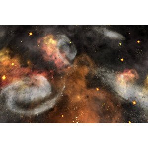 Umělecký tisk Conceptual universe and galaxies image, kampee patisena, (40 x 26.7 cm)