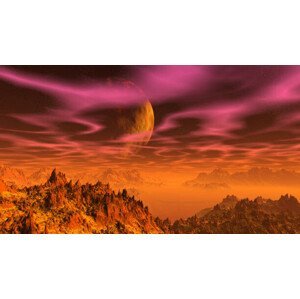 Umělecký tisk Alien Planet. Mountain. 3D rendering, ppl58, (40 x 22.5 cm)