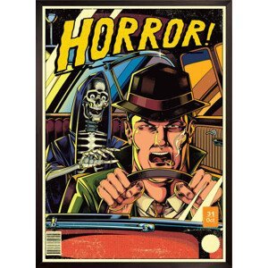 Umělecký tisk Vintage horror comic book poster with, Man_Half-tube, (30 x 40 cm)