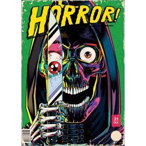 Umělecký tisk Vintage horror comic book zombie posters, Man_Half-tube, (26.7 x 40 cm)