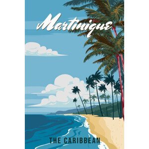 Ilustrace Travel poster Martinique tropical island resort, VectorUp, (26.7 x 40 cm)