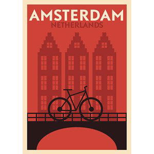Ilustrace Typographic Amsterdam City Poster Design, kursatunsal, (30 x 40 cm)