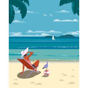 Ilustrace Summer seaside holidays relax, Svetlana Aganina, (30 x 40 cm)
