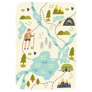 Ilustrace Map creator forest hiking camping, Anna Drozdova, (30 x 40 cm)