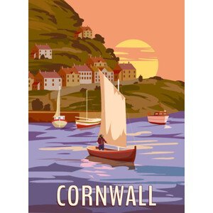 Ilustrace Travel Poster Cornwall, Vintage, South West, VectorUp, (30 x 40 cm)